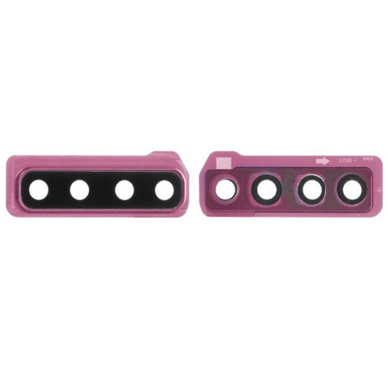 Стекло камеры для Samsung Galaxy A9 (2018) (SM-A920F) на рамке розовое