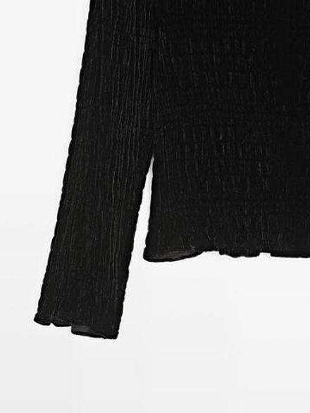 Massimo Dutti Бархатный топ, черный