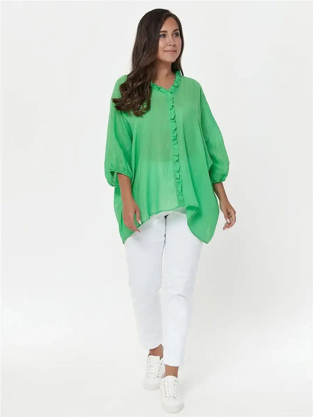 Блузка оверсайз полупрозрачная