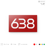 Номер на дверь 638, табличка на дверь для офиса, квартиры, кабинета, аудитории, склада, красная 120х70 мм, Айдентика Технолоджи