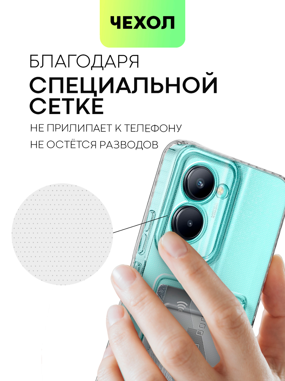 Чехол BROSCORP для realme C33 (арт. RM-C33-TPU-01-POCKET)