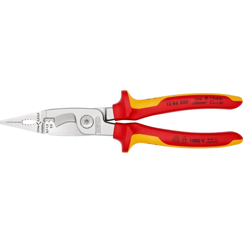 Электромонтажные клещи хромированные 200 мм Knipex 13 86 200