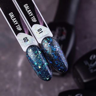 Топ без липкого слоя "Galaxy top" Serebro №01, 11 мл