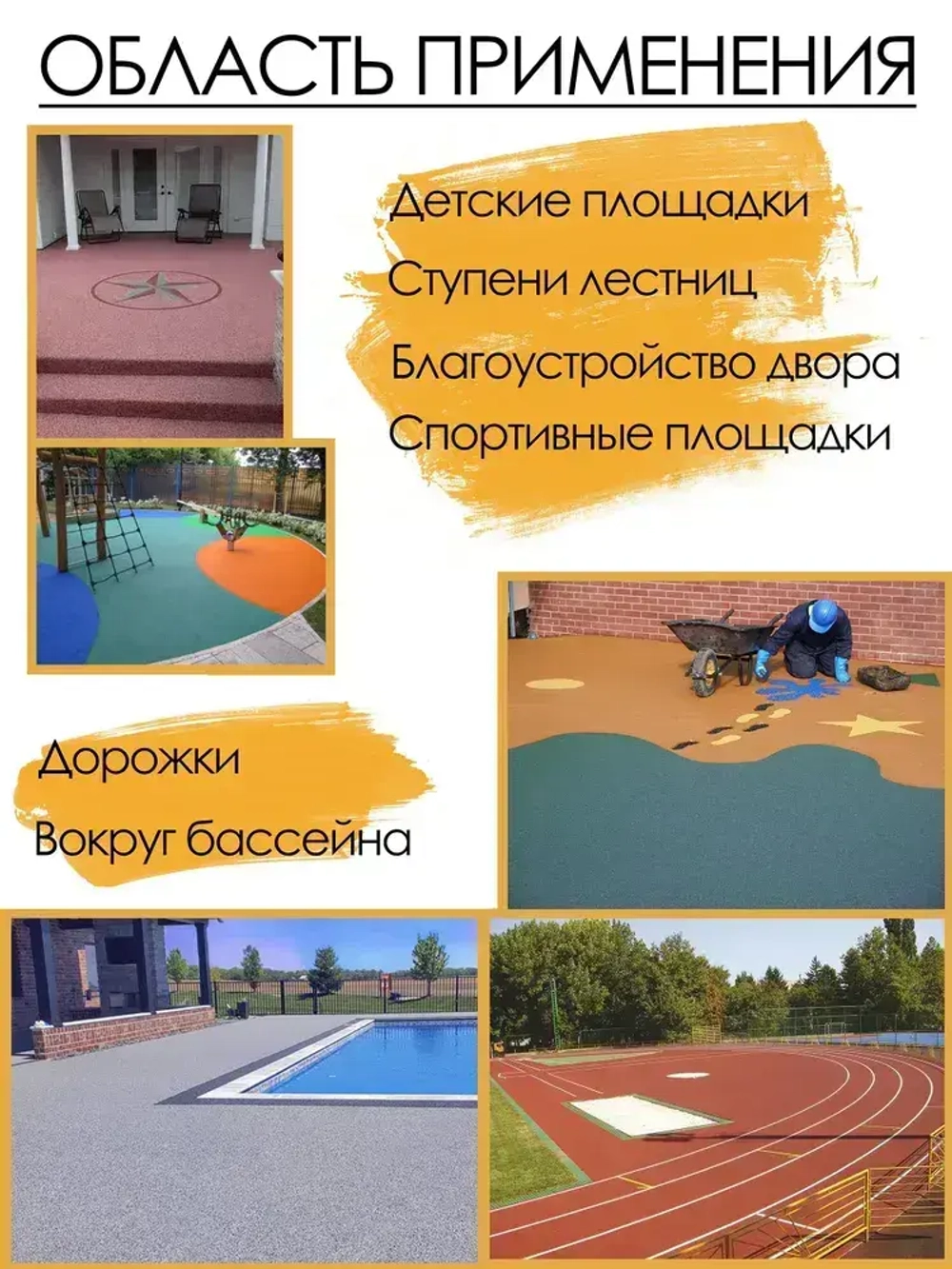 Резиновое бесшовное покрытие/ Мягкий асфальт/ Резиновая крошка 1,5 м2