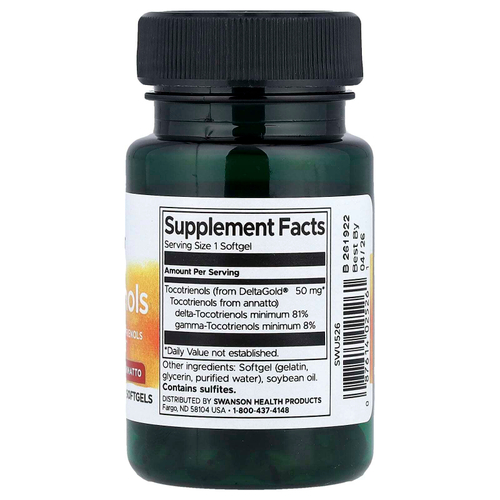 Swanson, токотриенолы из аннатто, 50 мг, 60 капсул