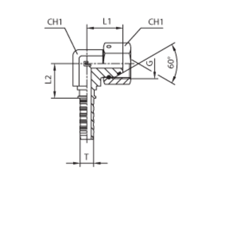 Фитинг DN 20 BSP (Г) 3/4 (90)  compact (o-ring)