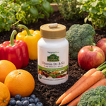NaturesPlus, Source of Life Garden®, витамины D3 и K2, 60 веганских капсул