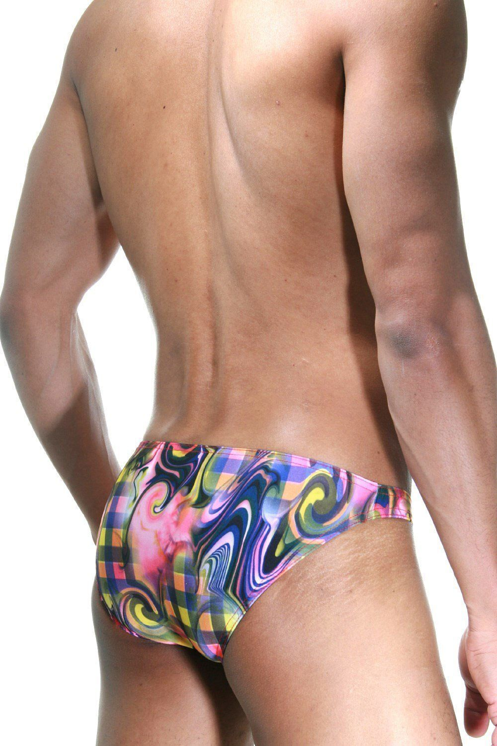 Яркие трусы-слипы с замысловатым цветным принтом (Размер: L) (Цвет: разноцветный)