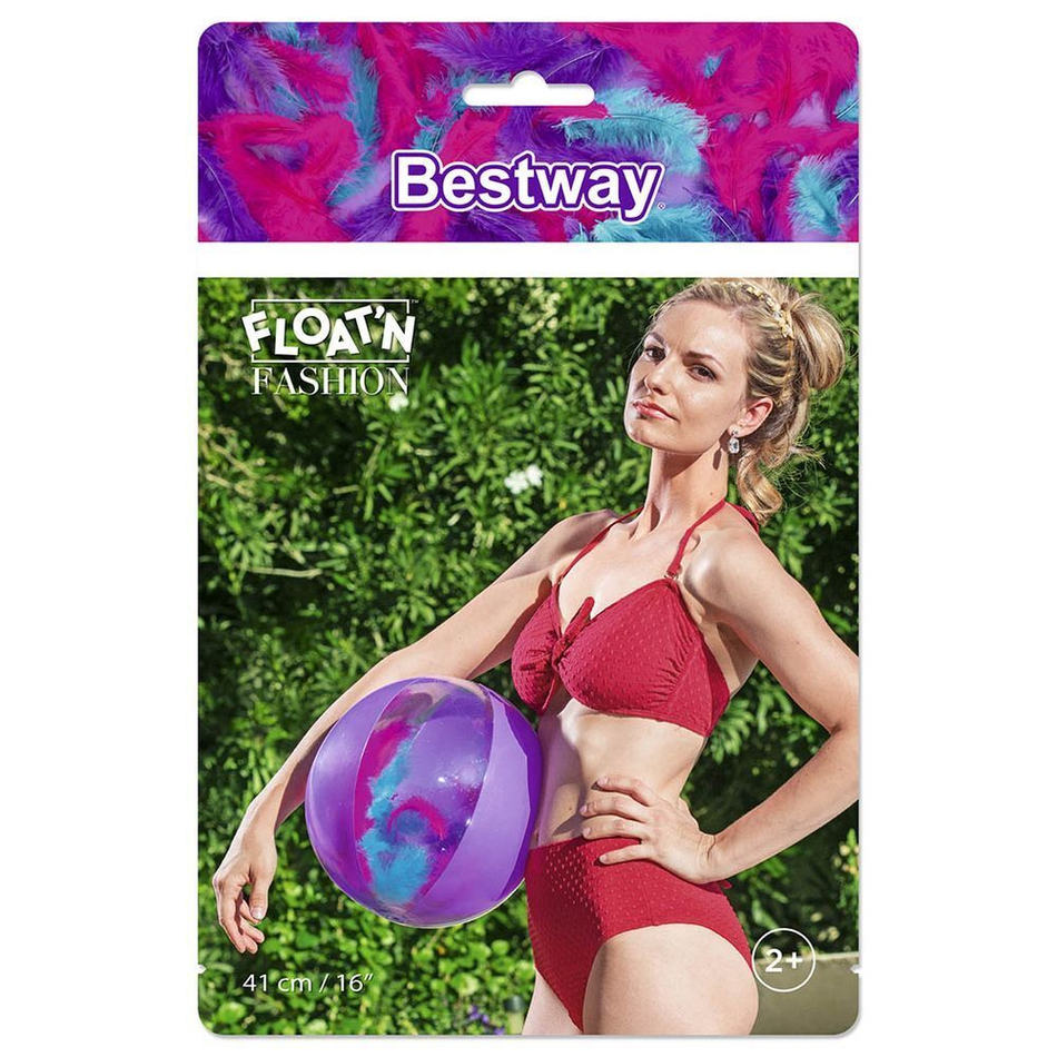 Мяч надувной, 41 см, 16", Bestway, Сияние сердец/Кокетливое перо, 31051