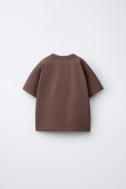 ZARA БАЗОВАЯ ФУТБОЛКА HEAVY WEIGHT, ПУДРОВЫЙ