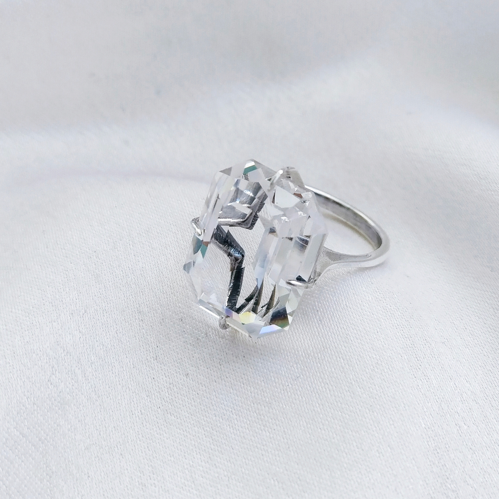 "Бригитта" кольцо в серебряном покрытии из коллекции "Дефиле" от Jenavi