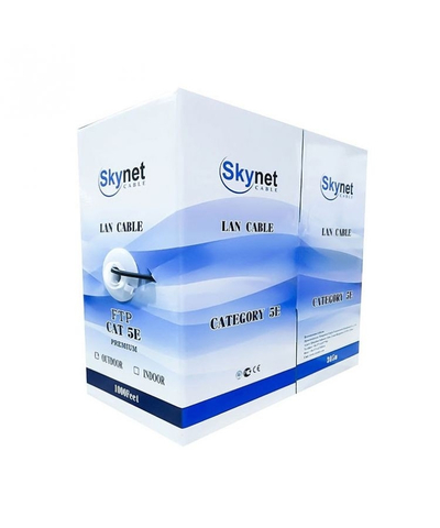 SkyNet Кабель UTP indoor 2x2x0,46, медный, FLUKE TEST, кат.5e, однож., (305м) box, серый [CSL-UTP-2-CU]