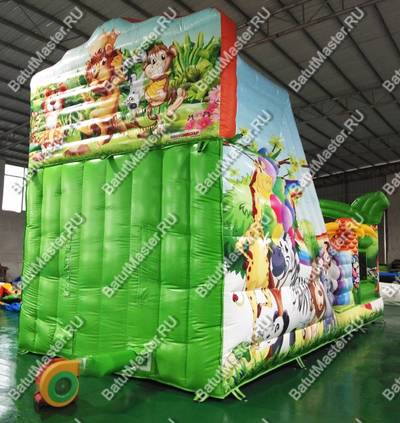 Надувной батут "Мир сафари" с цветным полом 8*4*5 м,
