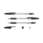 Ручка шариковая Erich Krause "R-301 Classic Stick&Grip", 1.0 мм, чёрная, резин. грип, шестигранный, прозрачный, пластик. корпус, карт. уп