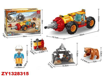 Конструктор блочный Аусини Добыча полезных ископаемых 325дет., коробка 29607