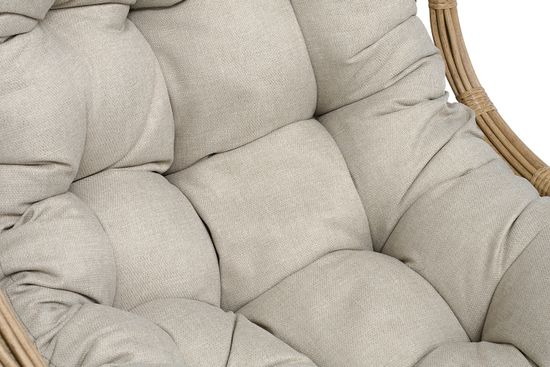 "Венеция" подвесное кресло-кокон из искусственного ротанга, цвет соломенный с бежевой подушкой