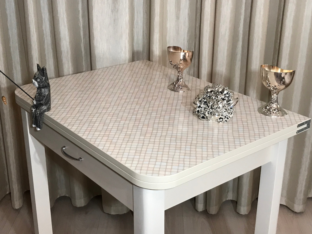 Раскладной кухонный стол с ящиком на ножках квадро Wide Italian mosaic