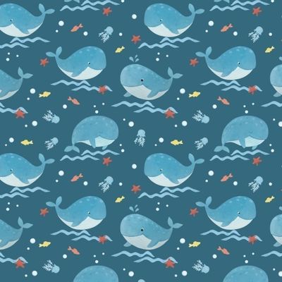 Киты на синем