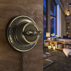 Выключатель на 4 положения двухклавишный без рамки Werkel Ретро (бронза) W5720012