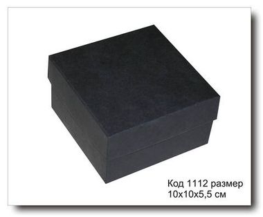Коробка подарочная код 1112 размер 10х10х5.5 см черный картон