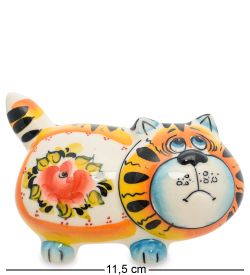 ГЛ- 453 Фигурка «Котяра» цв. ср. (Гжельский фарфор)