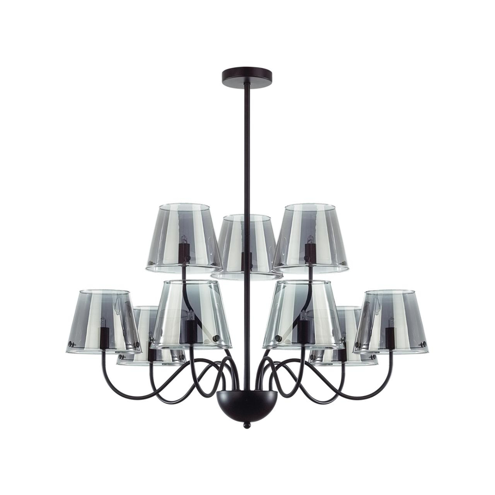 6570/9C MODERNI LN26 212 черный/дымчатый/металл/стекло Люстра потолочная G9 9*20W 220V SMOKY