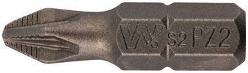Биты WP, сталь S2, с насечкой, Профи, 25 мм PZ2, 20 шт.