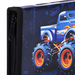 Пенал ПИФАГОР, 1 отделение, ламинированный картон, 19х11 см, "MONSTER TRUCK", 229147