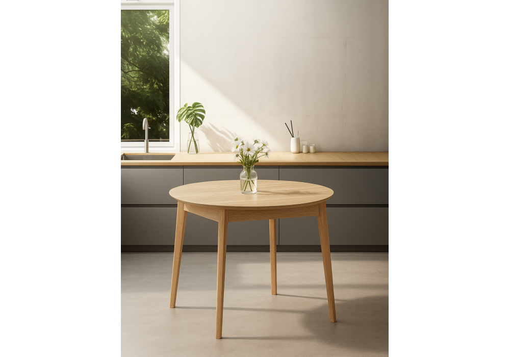 Стол деревянный Woodville Форли 100(130)x100 светлое дерево