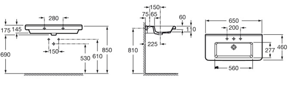 УМЫВАЛЬНИК ROCA DAMA-N 650*460