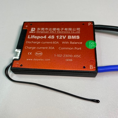 Плата LiFePo4 BMS daly 4s12v 60A с термодатчиком