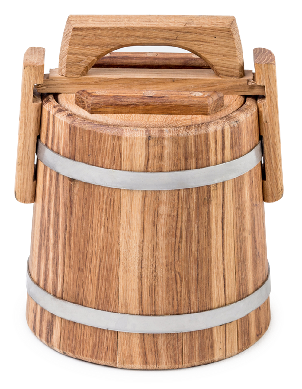 Кадка дубовая для засолки 15 л. с ручкой и крышкой