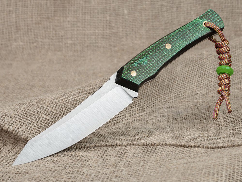 Нож для бушкрафта "Велес", сталь VG-10/Elmax, рукоять микарта (хамелеон)