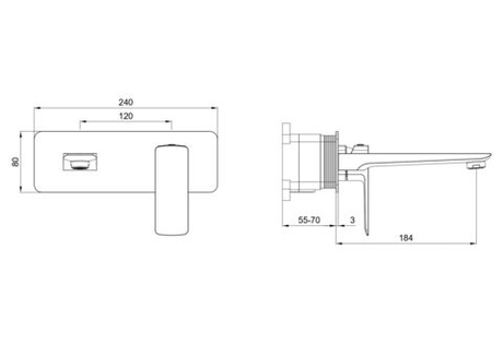 Встраиваемый смеситель для раковины Brunnenberg 303