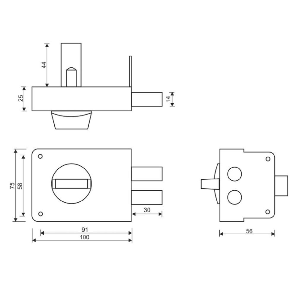 Замок накладной дверной, Аллюр, ЗН 1-3А