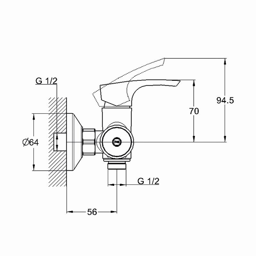 Смеситель для душа SOLONE FAB5-A020