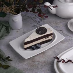 Блюдо прямоугольное 20,2*12,4 см h1,9 см с бортом Asymmetry белое фарфор NEW P.L. [6]