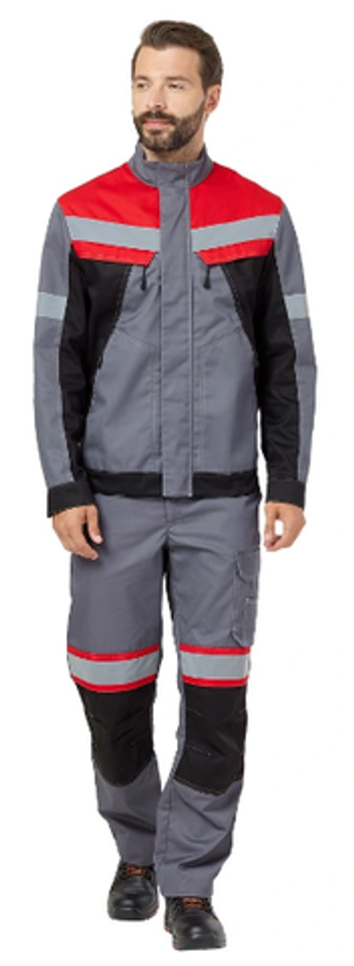 Костюм рабочий мужской летний "Памир" цвет серый/черный/красный