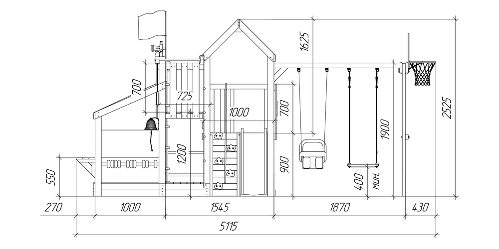 Детская площадка Савушка Тусун - 9 (синий)