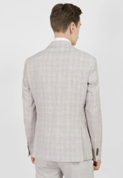 Мужской классический костюм в клетку (бежевый) А40