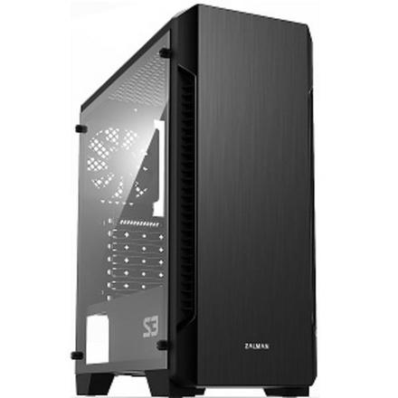 Корпус Midi-Tower Zalman S3 Black, ATX, боковое стекло, черный