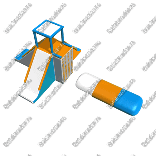 Катапульта Блоб с вышкой «Водный экстрим» 10×8×5 м, блоб 7×2 м