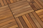 Модульный уличный пол из акации Joygarden НОРД (6 ламелей), 30×30 см, набор 10 шт., натуральный тик