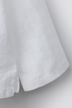 ZARA РУБАШКА ИЗ 100% ЛЬНА, БЕЛЫЙ