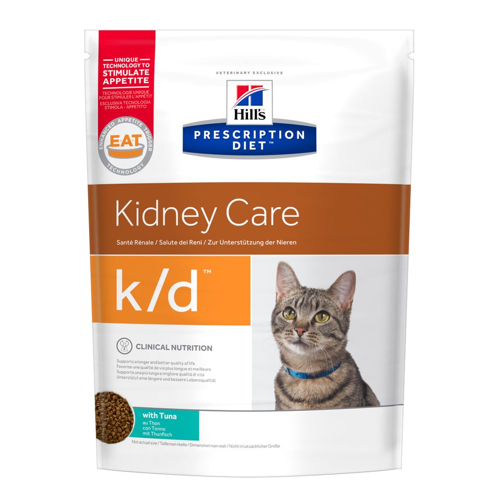 Hill&#39;s PD 400г K/D Kidney Care Сухой корм для кошек для здоровья почек Тунец
