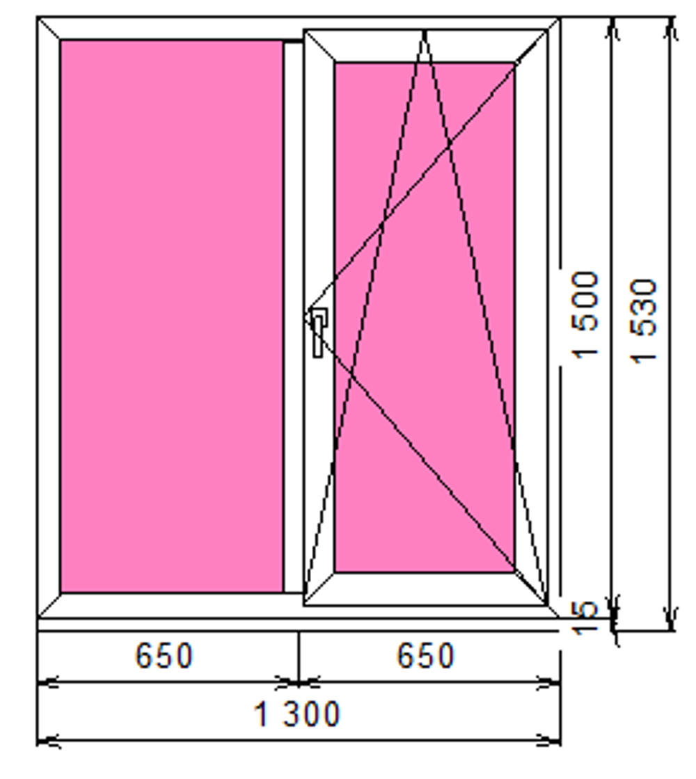 Пластиковое окно 1500 х 1300 ТермА Эко