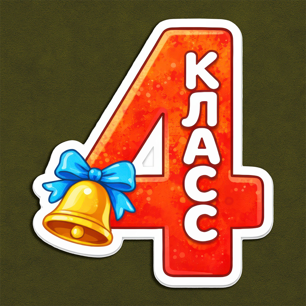 Цифра 4 цветная - декор для фотосессий