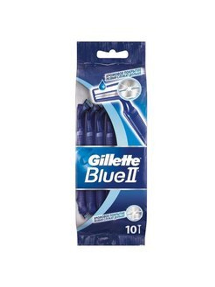 Gillette Станок бритвенный Blue II, одноразовый, с увлажняющей полоской, 10 шт