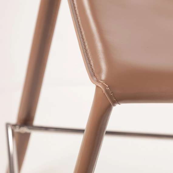 Стул полубарный Rolf, кожа капучино