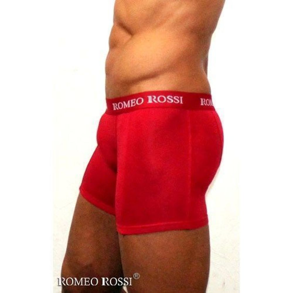 Мужские трусы боксеры удлиненные c резинкой Romeo Rossi красные RR7001-08